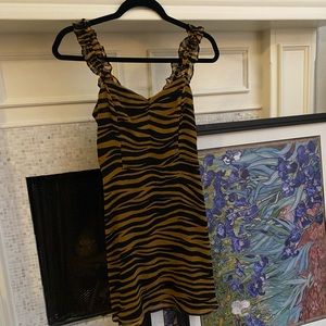 tiger striped mini dress